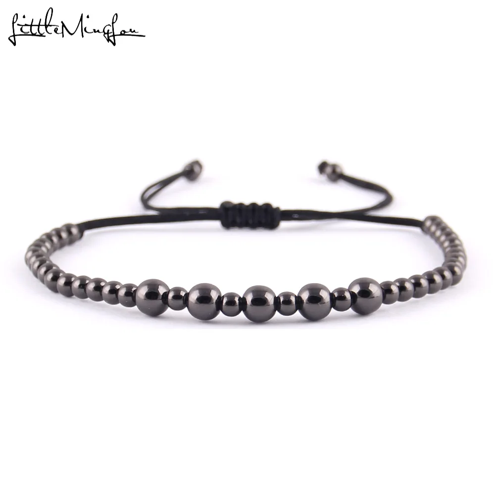 Fashion Copper Beads Couple Bracelet For Lovers Handmade Braided Macrame Men Bangles For Women Party Gift Jewelry