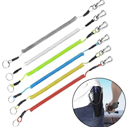 Portable Max Stretch Lanyards Plastic Retractable Tether Spring Elastic Rope TPU Coiled Anti-Lost Keychain Fishing Accessories