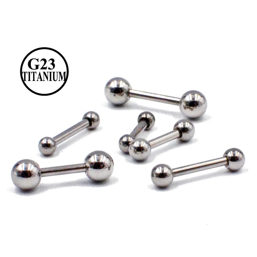 2PCS G23 Solid Titanium Piercing Industrial Earring Industrial Barbells Bar Scaffold Ear Cartilage Helix Nipple Rings Piercing