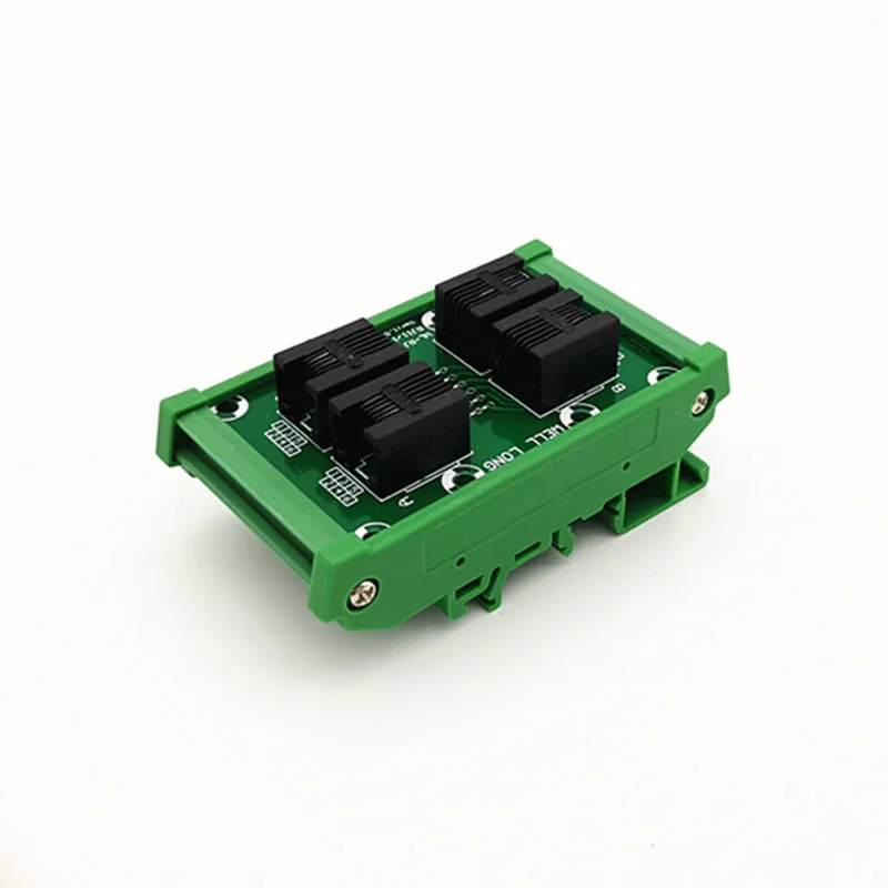 DIN Rail Mount RJ11/RJ12 6P6C Right Angle Jack 4-Way Breakout Board, Terminal Block, Connector.