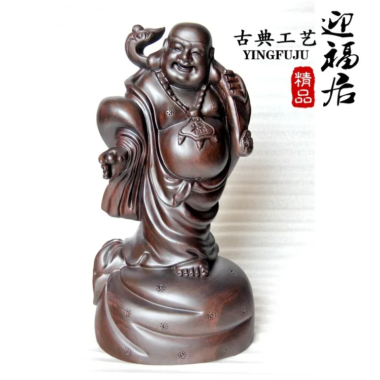 Maitreya Ruyi Buddha features red wood crafts boutique Wenwan ebony wood wooden Home Furnishing jewelry ornaments