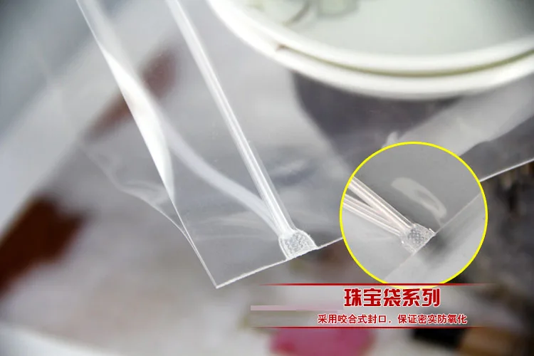 800Pcs/ Lot 6.5*6.5cm Jewelry Clear PPE Anti-oxidation Valve Packing Bag Boutique Jade Self Seal Plastic Zipper Storage Pouches