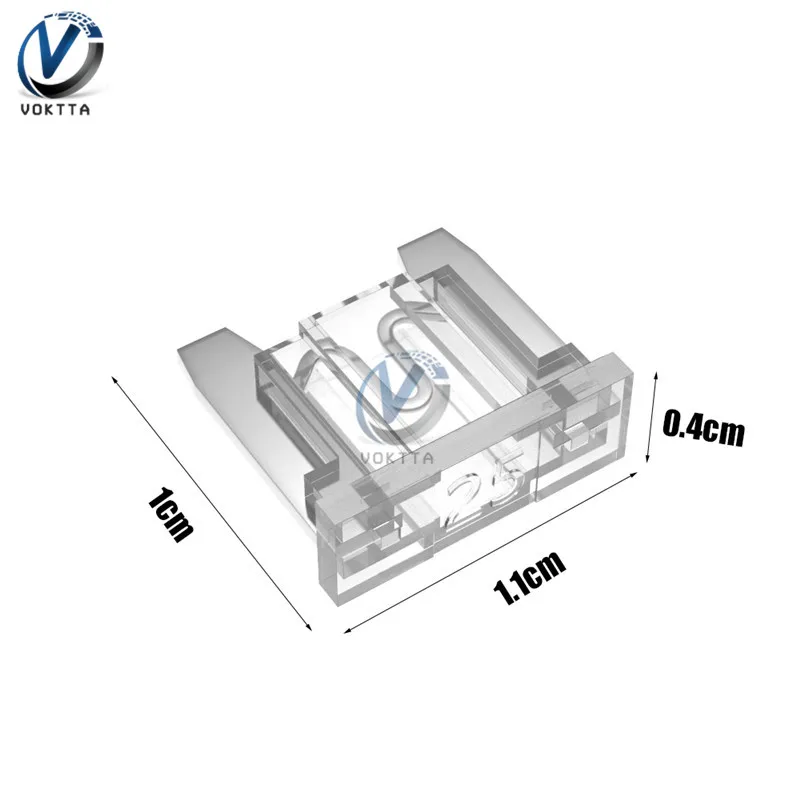 10pcs Mini Blade Car Fuses 1X1.1CM Auto fusibles 40A 30A 25A 20A 15A 10A 7.5A 5A 2A For Car Truck Fuses Cristal