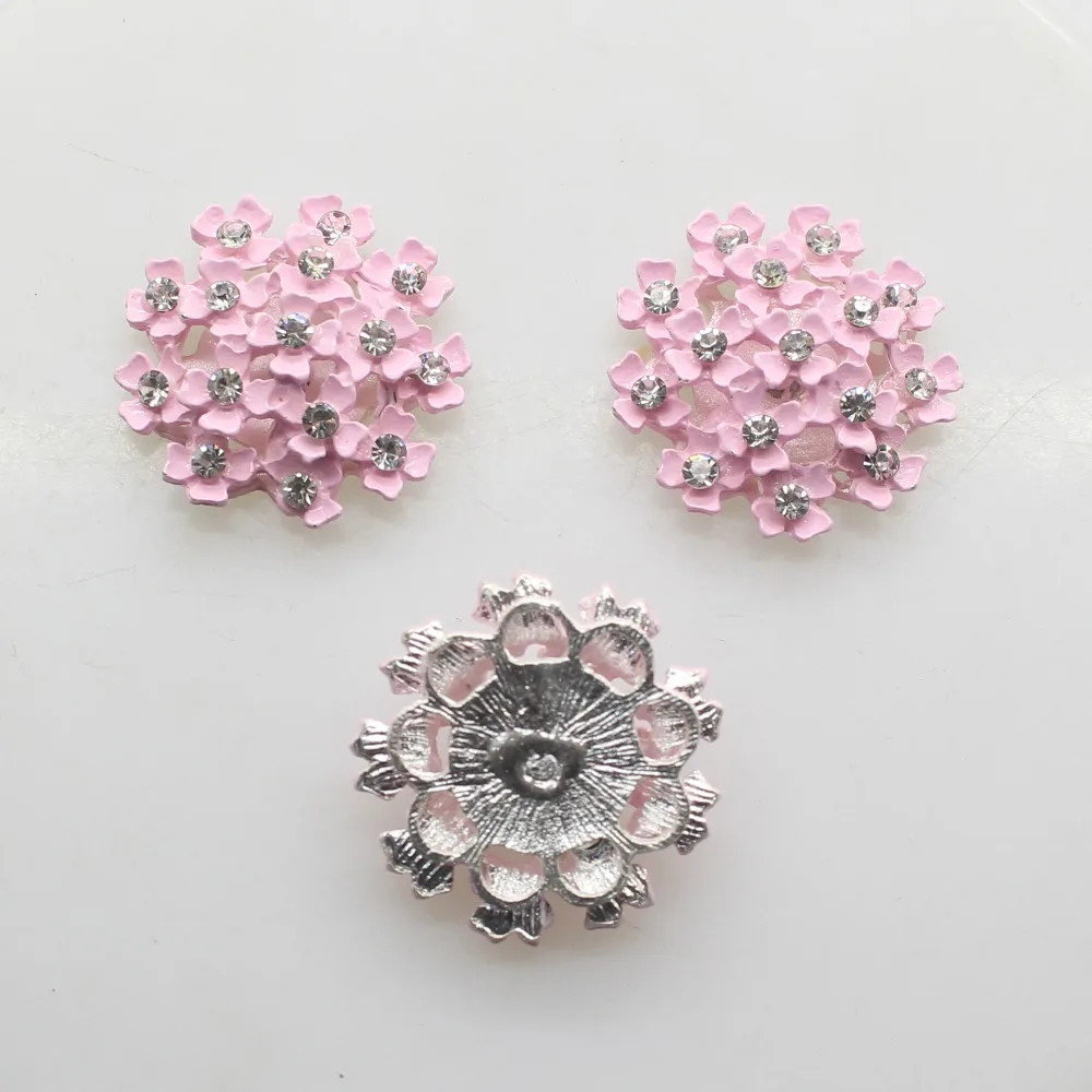 10pcs/LOT 25MM Alloy Button Two Color Special shiny Rhinestone diamond button Wedding Decorative Girl Jewelry Diy hiar accessory