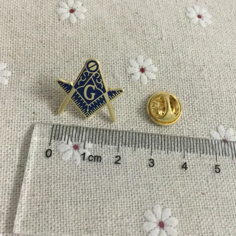 

100pcs Custom Masonic Square and Compass with G free masons pins badge Freemason Lapel Pin Blue Lodge Clutch back Metal Craft