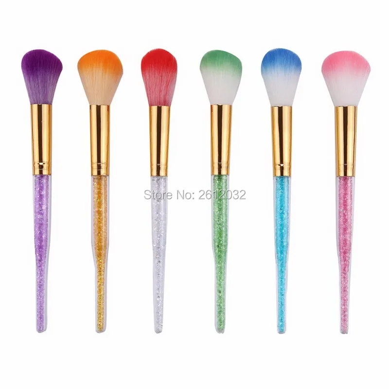 Professional Colorful Nail Art Dust Cleaner Acrylic UV Gel Diamond Handle Nail Dust Brush Dust Powder Remover Tool H201701