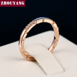 Simple Wedding Engagement Dainty Ring Micro-inserts Cubic Zirconia Rose Gold Color Fashion Jewelry For Lover Man Woman ZYR493