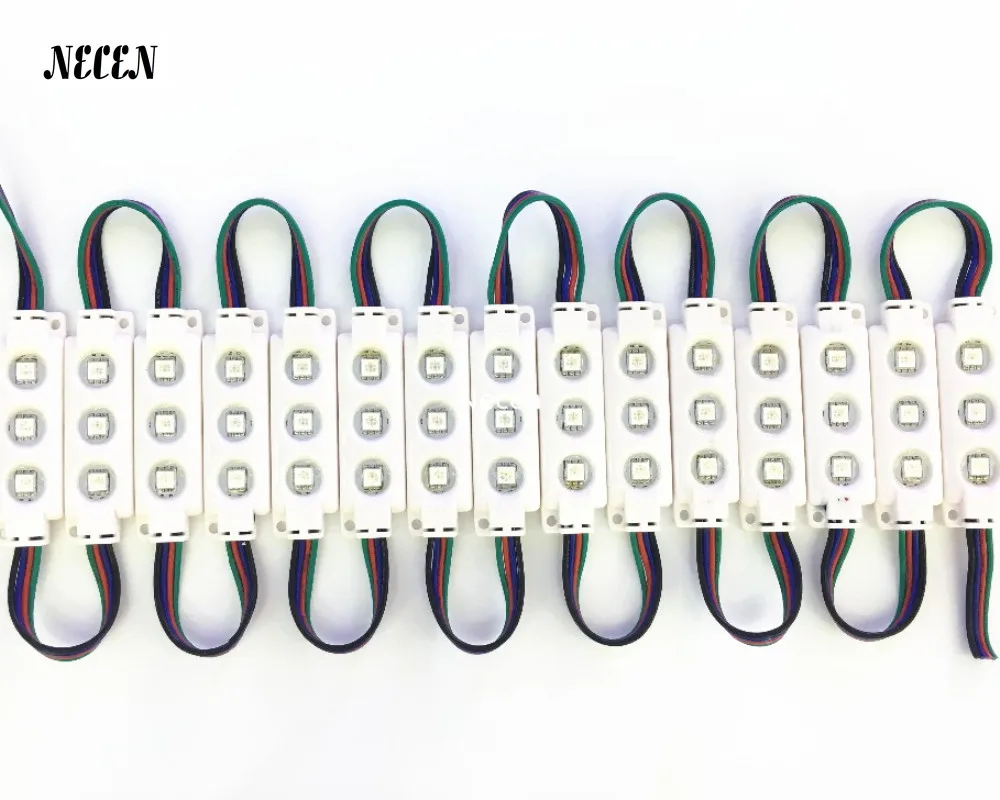 

Necen 3 светодиода/шт 20 шт./лот 12 В светодиодный модуль пиксельные огни 5050 SMD светодиодное рождественское освещение RGB водонепроницаемое