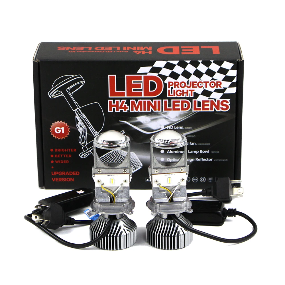 H4 Bi-LED Mini Projector Lens 60W 14000LM Bulbs Headlight Headlamp Kit High Low Beam