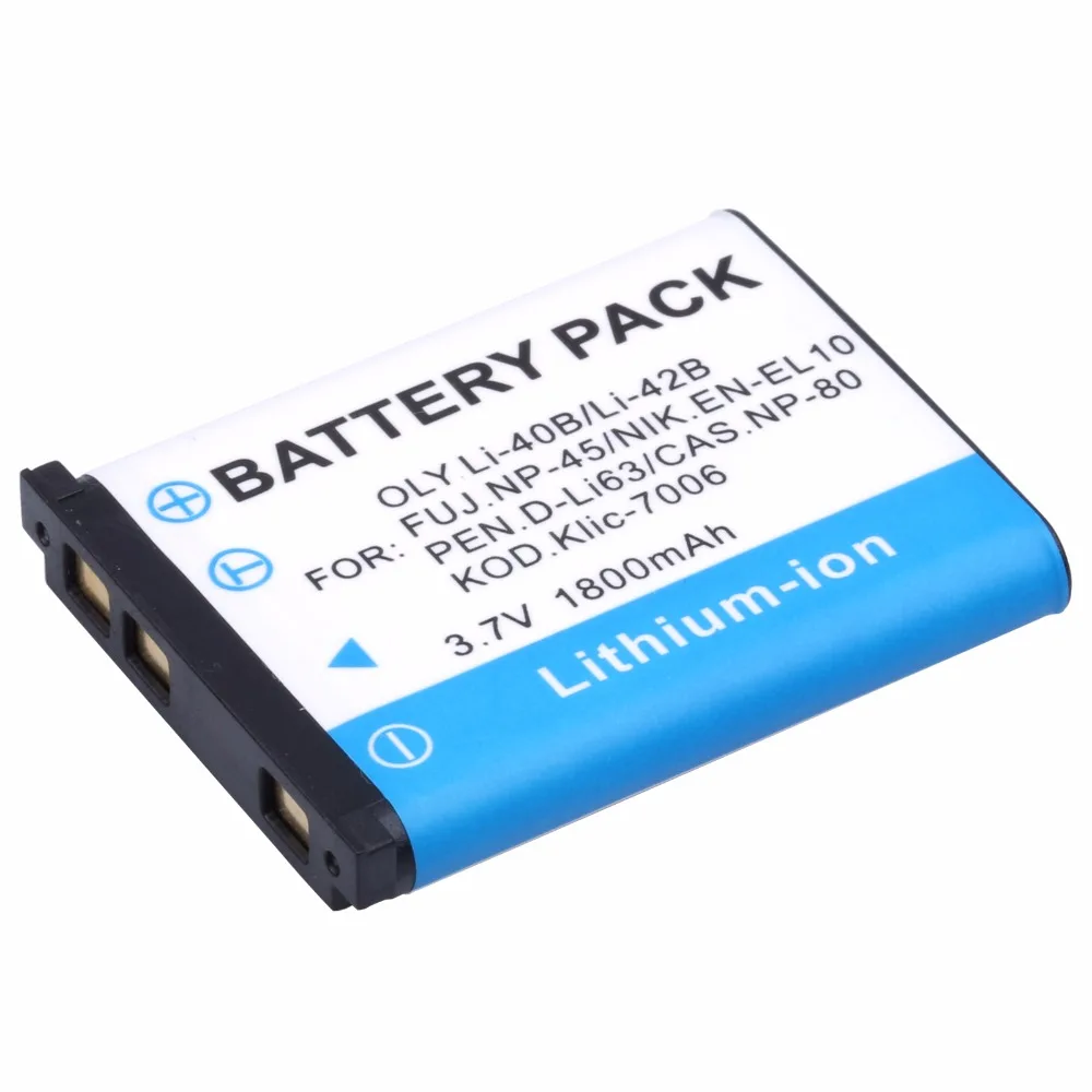 Probty Li-40B LI-42B LI40B LI42B Li-Ion Batterijen Voor Olympus U700 U710 FE230 FE340 FE290 FE360 Camera 1800Mah Voor Nikon EN-EL10