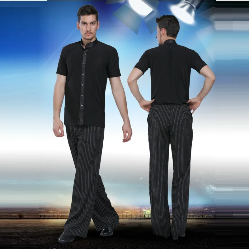 

Men's Latin Dancing Shirt Short Sleeved Shirt Male Adult Modern Latin Dance Costume Rumba Samba Dance Clothes B-4240