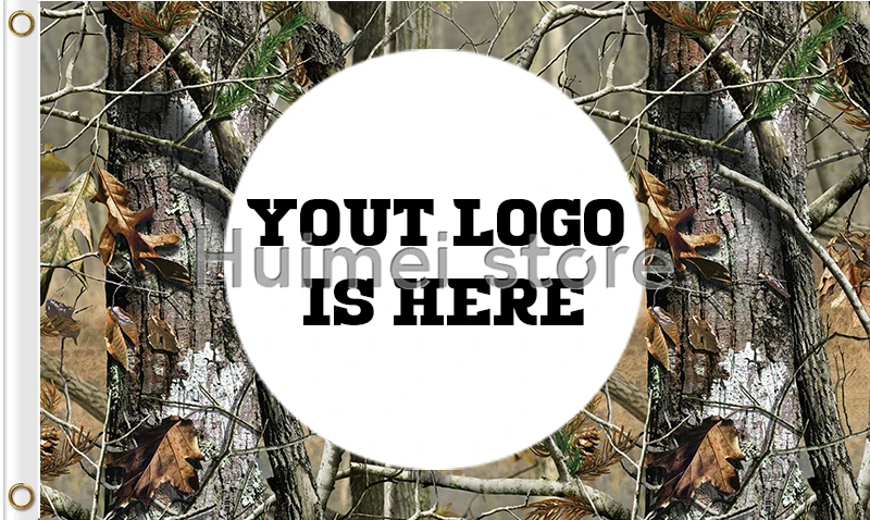 custom any sport logo or brand logo any color top design custom tree camouflage banner