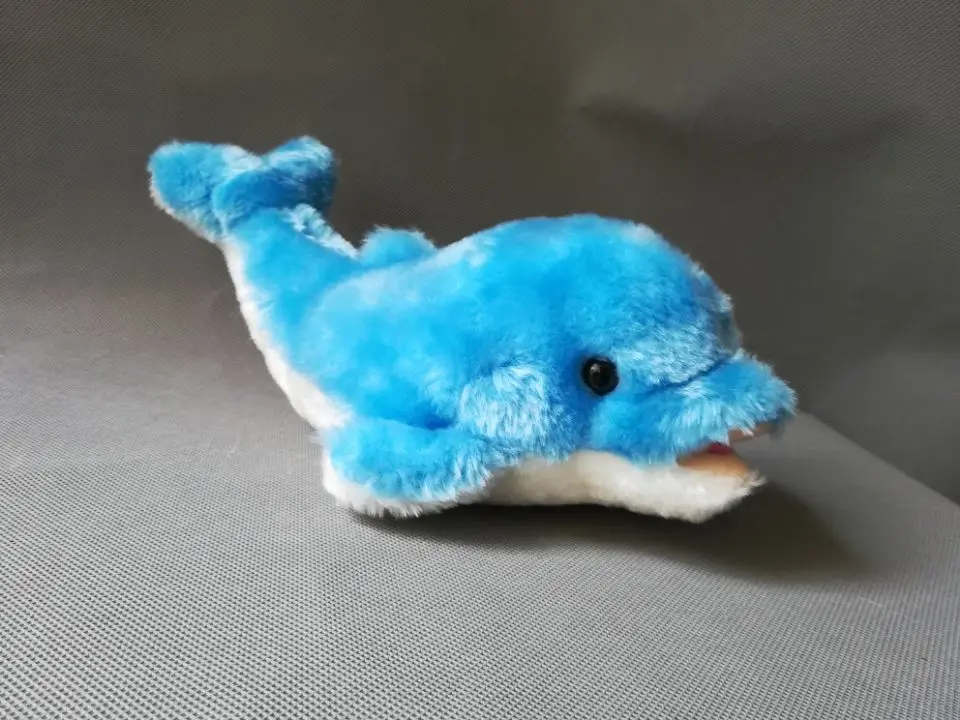 cartoon blauwe dolfijn knuffel ongeveer 27 cm zachte pop kinderspeelgoed verjaardagscadeau h0087