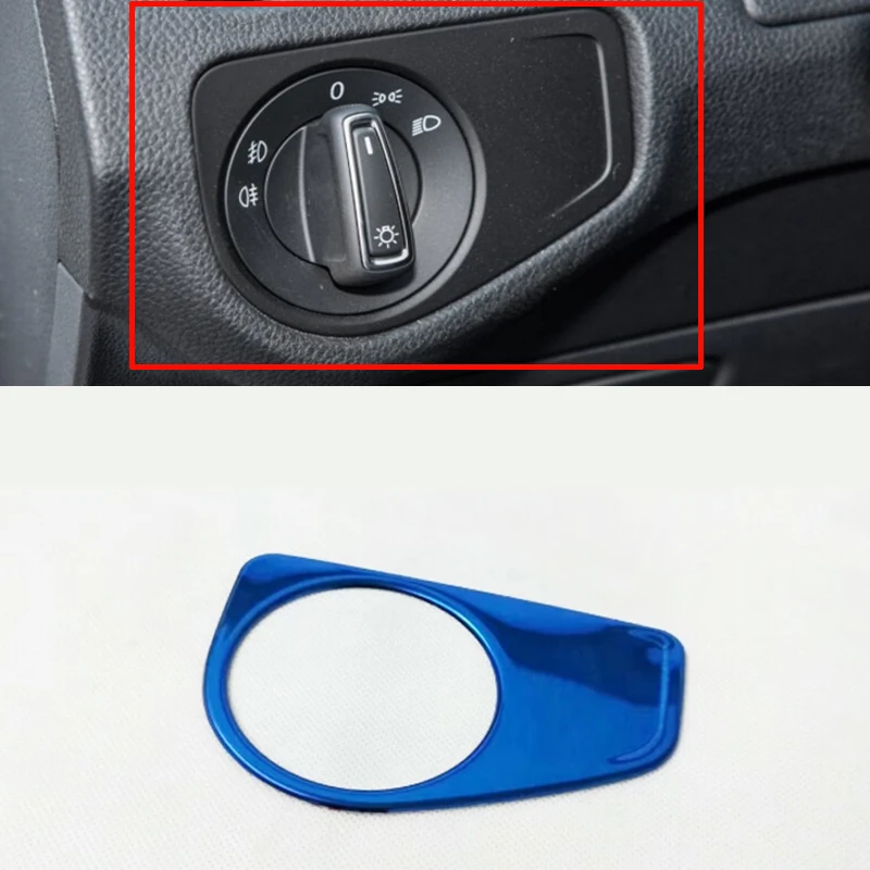 

Fit For Golf 7 MK7 2014 2015 Stainless steel blue style Car Headlamps adjustment Switch accessories car styling