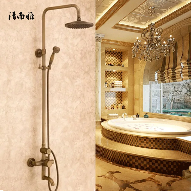 European antique copper bathtub shower shower luxury all 8852 models suit vaginal discharge water shower stalls adjustment