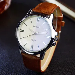 YAZOLE Mens Watches 8pcs/set Luxury Blue Glass Watch Men Wristwatch Waterproof Leather Roman Men's Watch Male Clock relojes