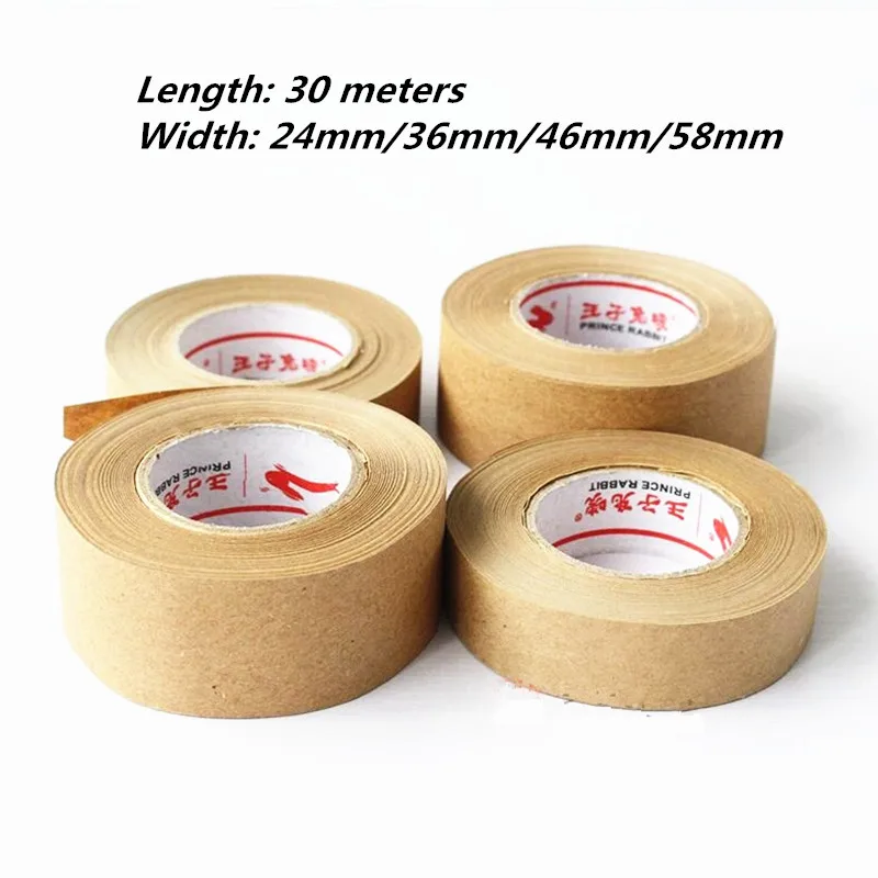 1 Roll 30m Kraft Paper Tape Bundled Adhesive Paper Tapes Sealed Water Activated Carton Painting Sticker For Art painting tape