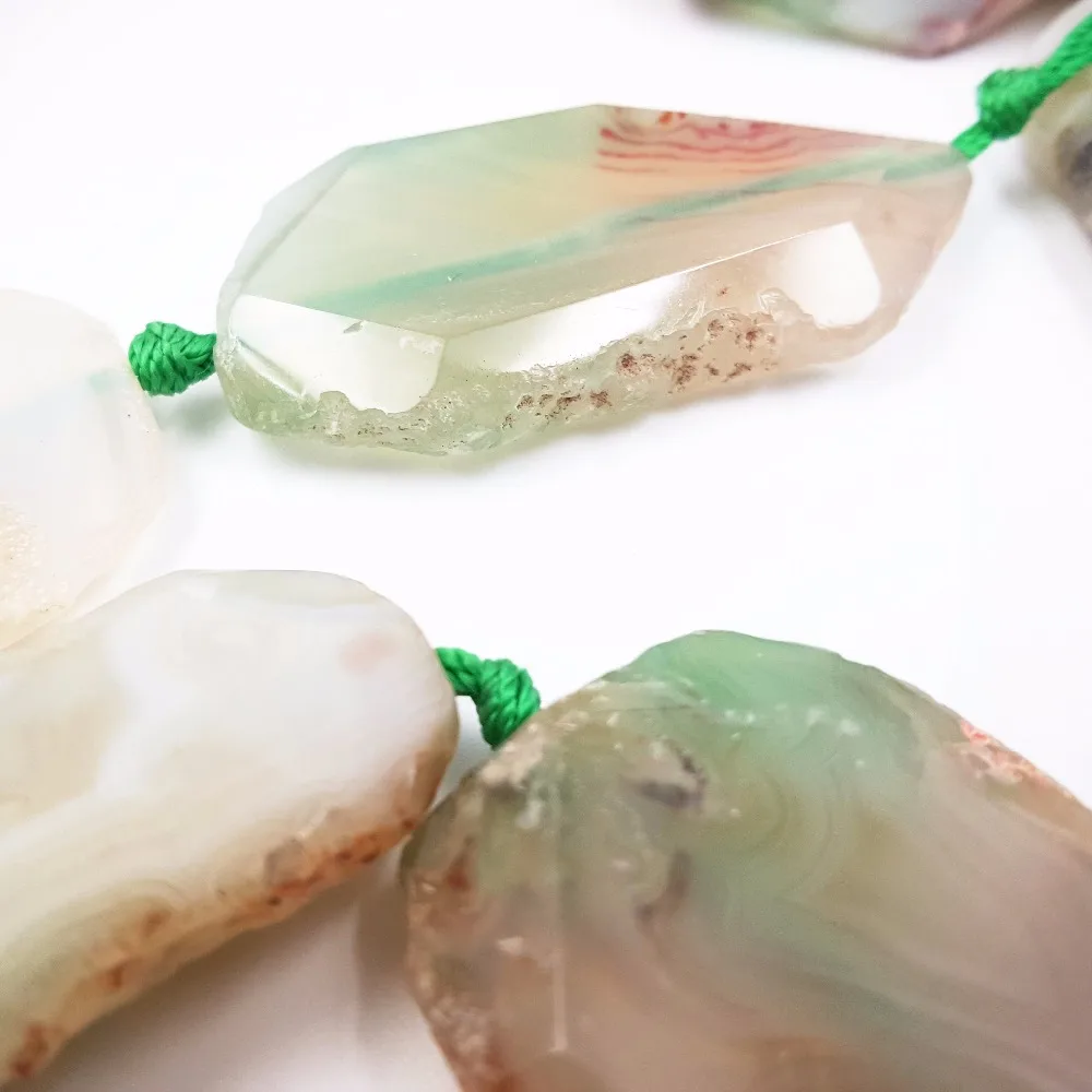 LiiJi – perles libres en agate verte pour la fabrication de bijoux, 15 pouces, vente en Stock Unique