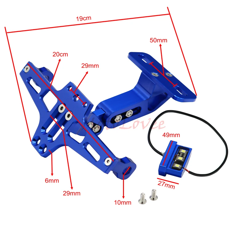 MotoLovee Motorbike Accessories License Bracket Holder For Honda CB 599 919 400 CB600  CBR 600 F2 F3 F4 F4i 900RR 250 VTR