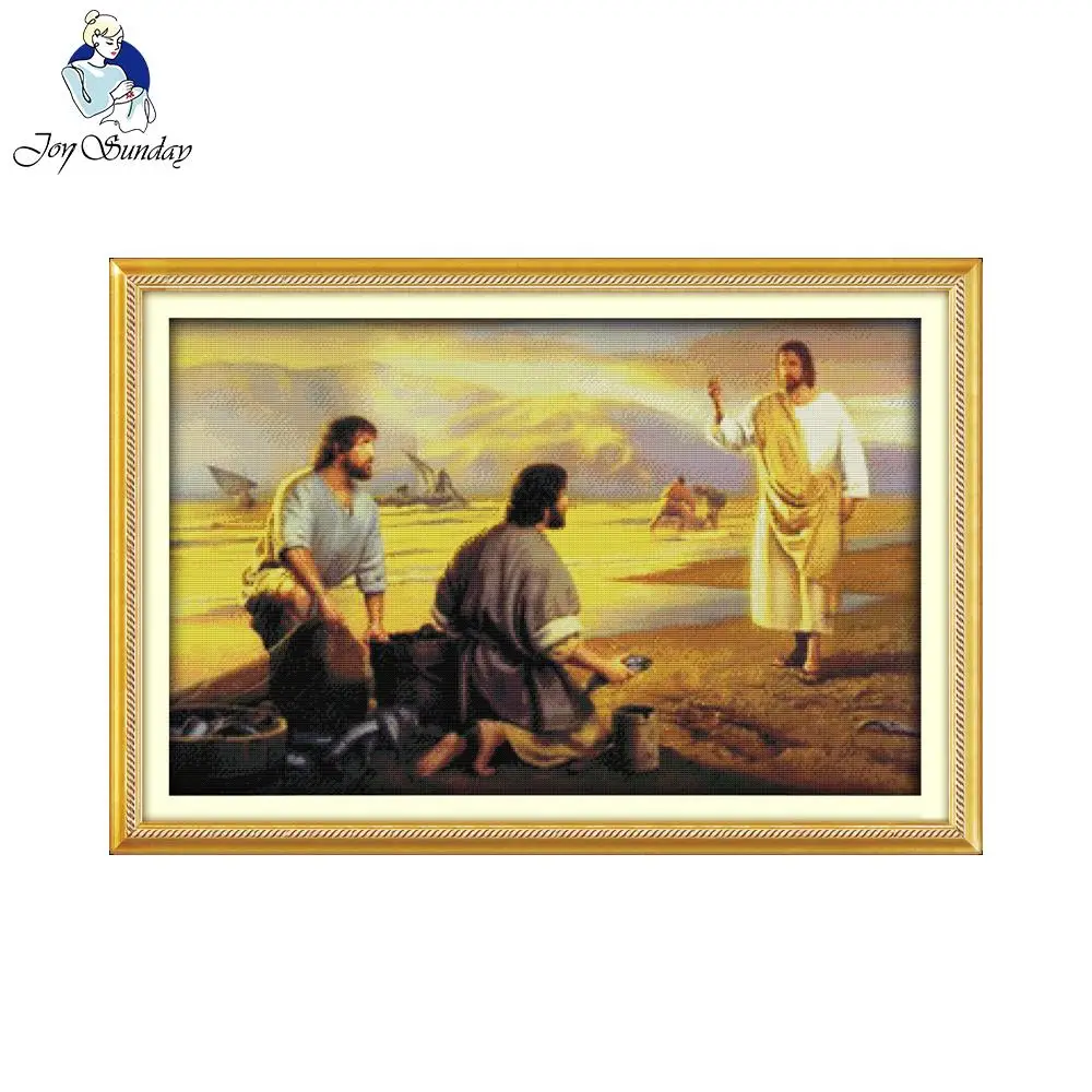 

Joy Sunday Jesus Chanted Pattern Printed Canvas Counted Chinese Cross Stitch Kits Printed Cross-stitch Set Embroidery Needlework