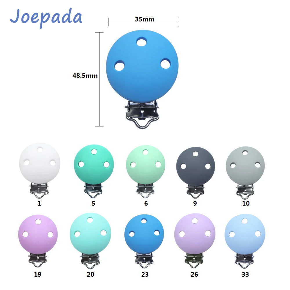 

Joepada 1Pc Round Silicone Nipple Holder BPA Free Silicone Beads DIY Baby Soother Nursing Dummy Draft Toy Clips Baby Teether