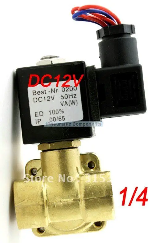 

High Quality 1/4'' 230 PSI Electric Solenoid Valve 12-VDC Normally closed Diaphragm Valve 0927000