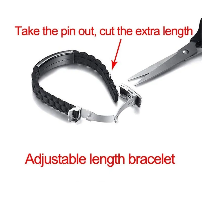 Free Engraving Medical Alert ID Bracelet Sport Silicone Persoanlzied ICE Message DIY Length For Men And Women Children - Image 6