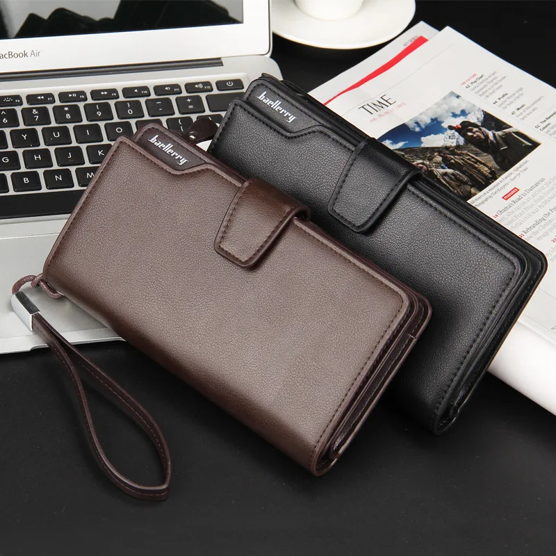 Baellerry Long Men Wallets Causal 23 Cards Holder Male Purse Zipper Large Capacity Big Brand Luxury Wallet For Men