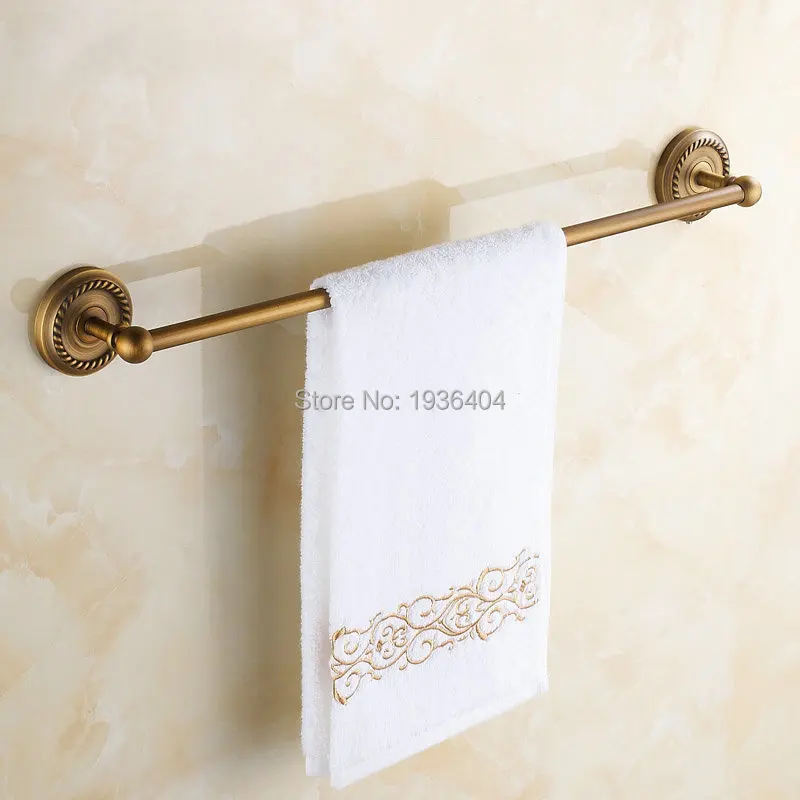 Antique Noble Romantic Bronze Finish Bathroom Towel Bar Single Towel Rack Wall Mounted Towel Shelf TR1006