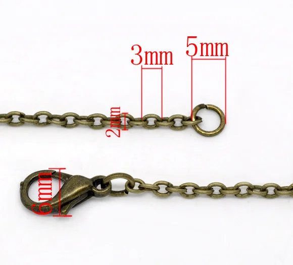 8 sezonów żelazo stop kabel łączący naszyjnik łańcuch Antique Bronze kolor Handmade kobiety biżuteria 45.6cm długości, rozmiar łańcucha: 2x3mm,12 szt. — zdjęcie 3