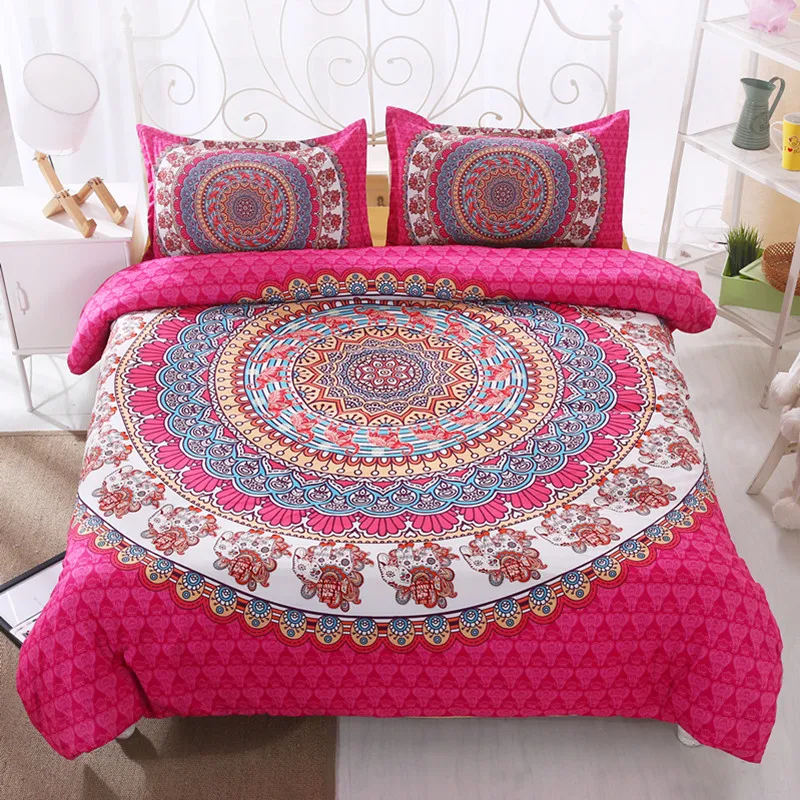 

FANAIJIA bohemian bedding cover sets boho printed 3d duvet cover Mandala 3pcs Pillowcase queen size Bedlinen