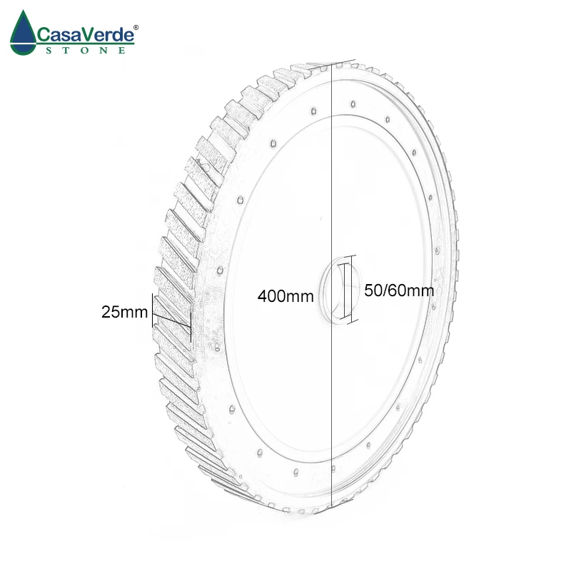 DC-SCGW1625 diamond silent core milling wheel D400mm segment wide 25mm for grinding granite and marble