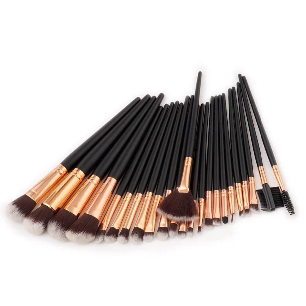 

2019 New 24Pcs Rose Gold Makeup Brushes Set Kits Fan Blush Foundation Brush Large Eyeshadow Face Beauty Tools pincel maquiagem