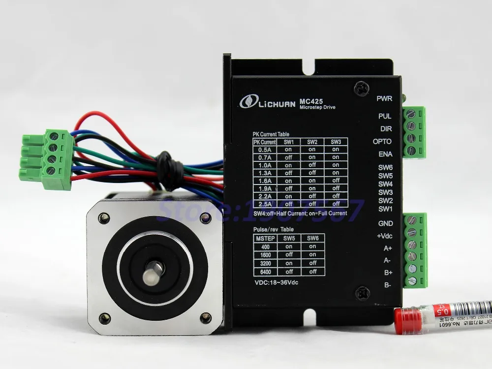 Hot cnc nema 17 stepper motor driver kit 2phase 42mm 0.4N.m 2.5A nema17 steppping motor 17hs8401s cnc motor set