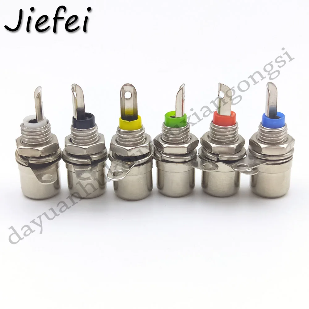 12pcs 6 color RCA Panel Mount Connector RCA Female Socket RCA Panel Mount Audio Socket Plug Connector Bulkhead