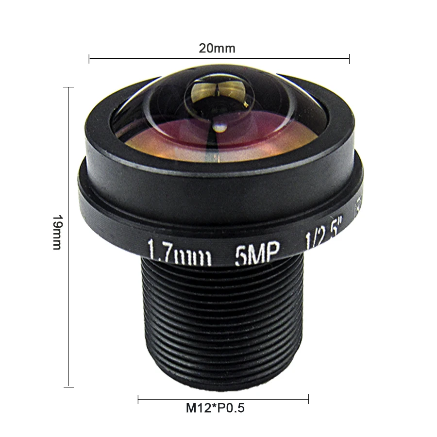1.7mm Fisheye Lens 5Megapixel HD CCTV IP Camera M12 Lens1/2.5\