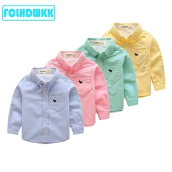 FCLHDWKK Kids Baby Boys Cotton Shirt Yellow Blue Casual Boy Blouses & Shirts Baby Girls Clothes 2019 New Style Top Shirt Baby