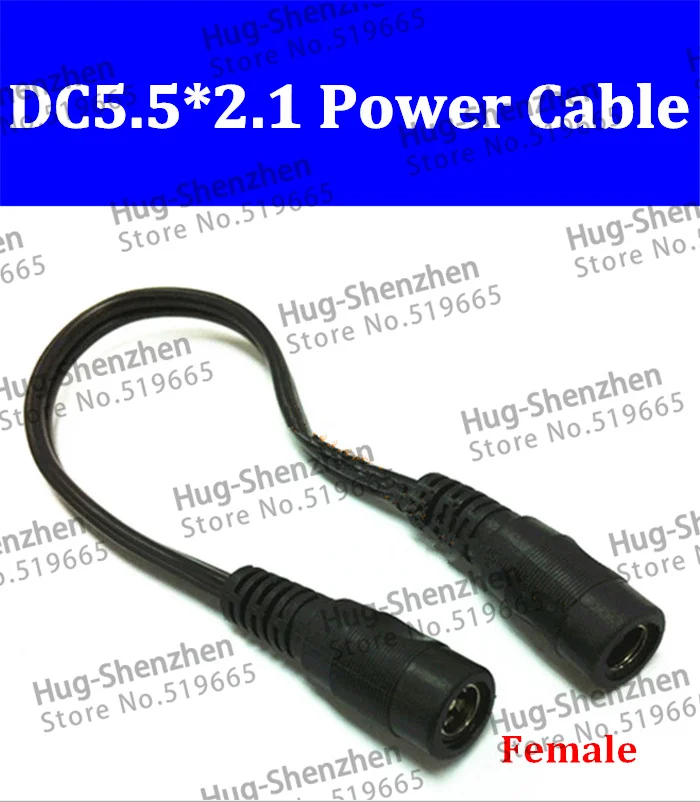 

10pcs DC Power Jack DC Female To Female plug Adapter Connector Cable 20cm length