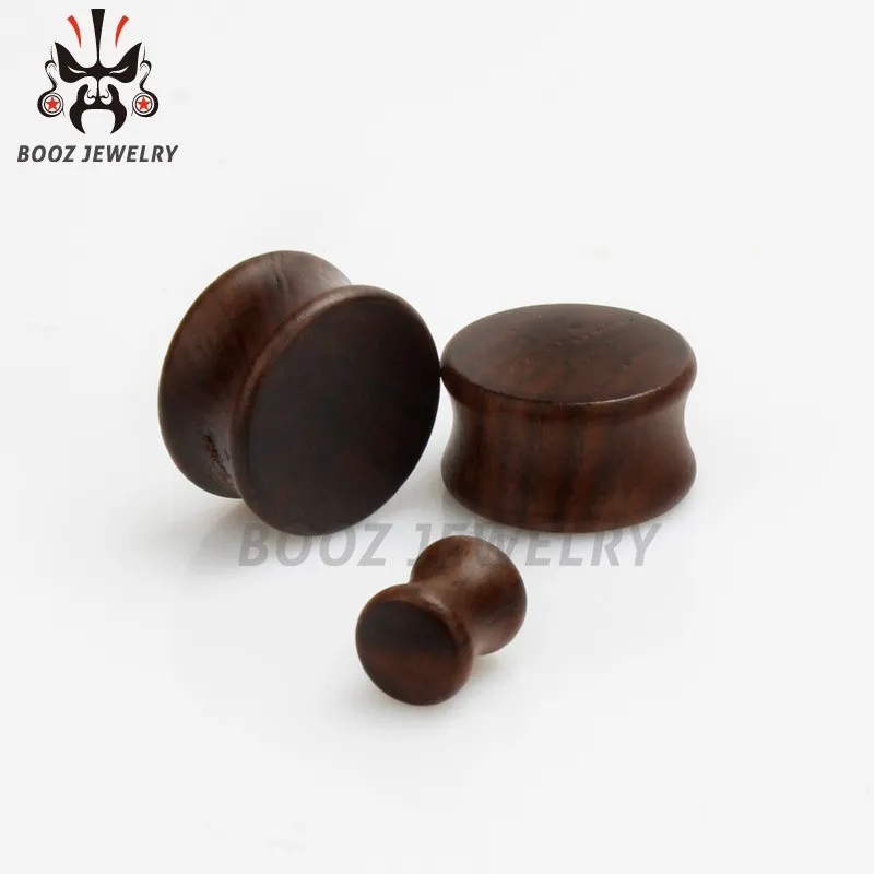 KUBOOZ Piercing Walnut Wood Ear Piercing Body Jewelry Stretcher Gagues Plug Tunnels Expander Fashion Jewelry Earring Gift 0G 00G