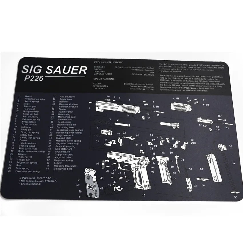 Gun Cleaning Mat Pad Patches Gunsmith Armorer Bench For Glock 17 19 26 1911 Sig sauer P226 P229 Springfield XD Tool Kit image 4