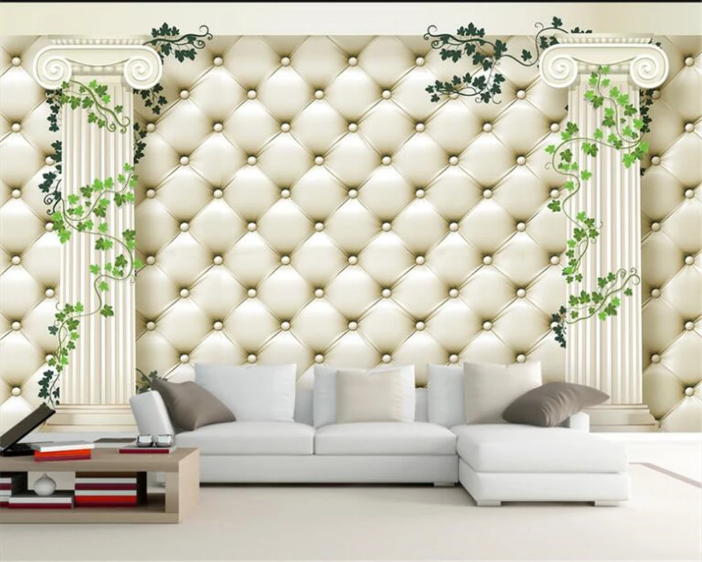 

custom mural wallpaper silk cloth European Roman column living room soft bag TV background 3d wallpapers for living room mural