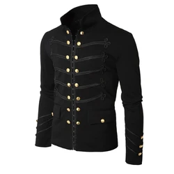 Steampunk uomo abbigliamento gotico giacche militari giacca Vintage medievale colletto alla coreana cappotto Rock Frock cappotto Punk retrò da uomo