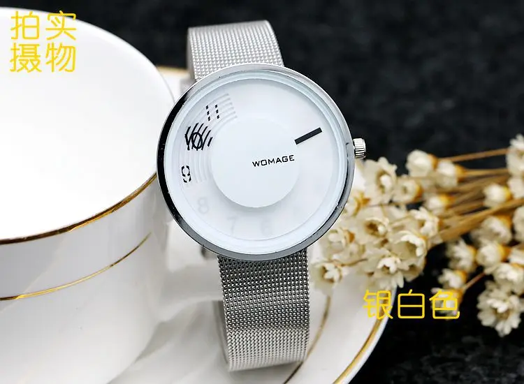 2018 Fashion Hot Sell Brand Womage Women Man Unsex Mesh Steel Wrist Watch Popular Style Quartz Student Watches Unique Designer