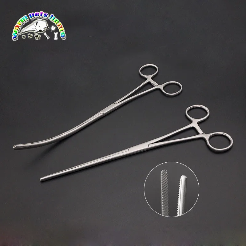 Bowel Clamps Bowel forceps Doyen Intestinal Clamps Straight Curved 25cm Veterinary Surgical Instruments