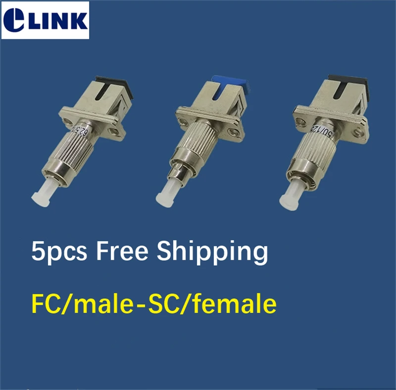 

SC-FC optical fibre FM hybrid coupler female to male VFL use fiber optic SM MM connector ftth adapter free shipping ELINK 5PCS