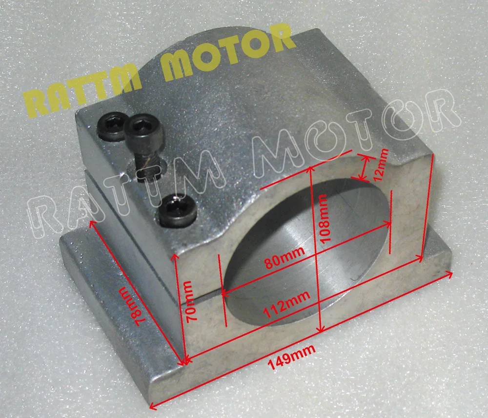 80mm DIAMETER spindle motor Clamp CAST ALUMINIUM BRACKET Mount with 3pcs socket bolt FOR CNC Router MACHINE 1.5KW 2.2KW SPINDLE