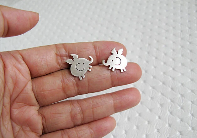 Unique Handmade Cute Baby Flying Elephant Earrings Pet Lovers Gifts Idea