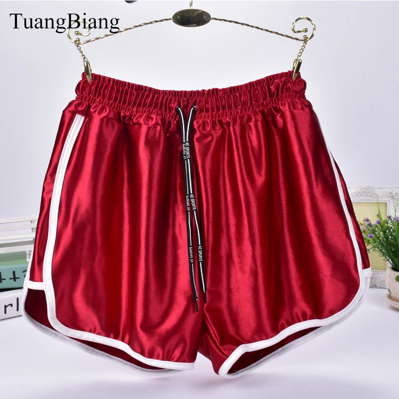 Jogger Striped Sport workout shorts Ladies Loose Lace up Womens Elastic Waist Shorts Summer Spring Patchwork Gym Athletic Shorts