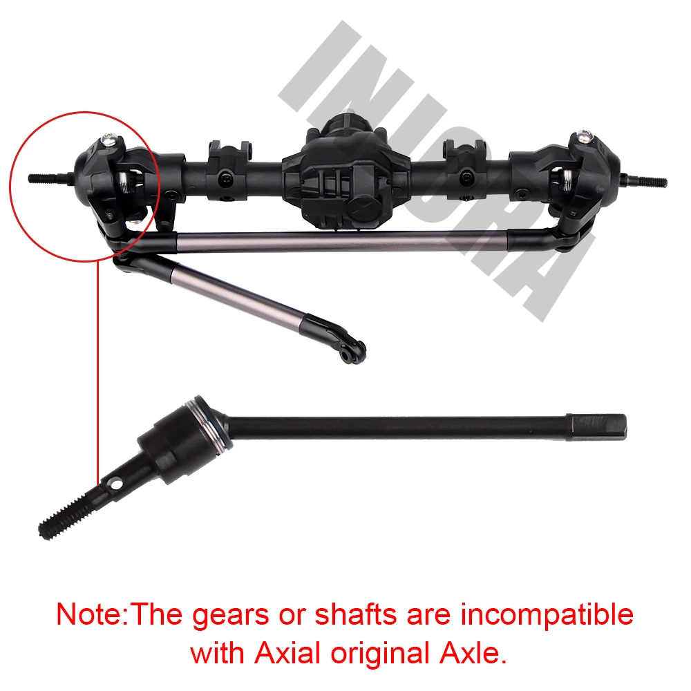 INJORA RC Car Front Rear Straight Complete Axle for 1:10 RC Crawler Axial SCX10 II 90046 90047 Upgrade Parts