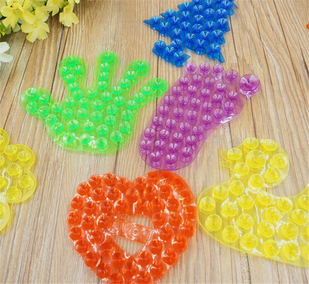 10pcs/lot Double Magic Plastic Sucker Strong Double Sided Suction Palm PVC Suction Cup Bathroom Soap Dishes kid palm of hand